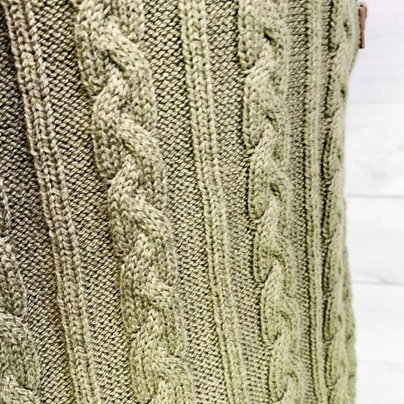 Soft Surroundings Womens Wren Cable Cardigan Buckle Closure Green Size M - Picture 8 of 13